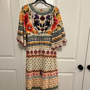 Farm Rio Salt Island Midi Dress, NWT! Size S
